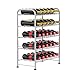 Water Bottle Holder Organizer 5 Tier Water Bottle Storage Rack, Freestanding Floor Beverage Soda Can Dispenser Organizer Rack for Pantry, Kitchen Countertop, Cabinet, Office, Hold 30 Bottles, Silver