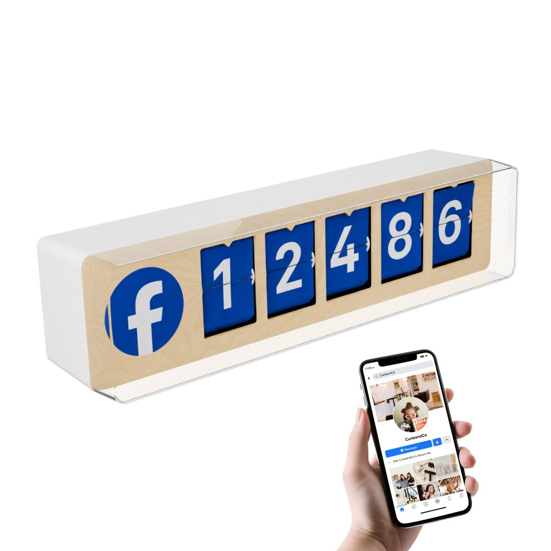 Compteur Abonnés Facebook Temps Réel, Volets Mécaniques, 5 Chiffres | Affichage Facebook à volets mécaniques. Idéal boutiques, cafés, restaurants. Wi-Fi + hotspot, installation en 5 minutes.