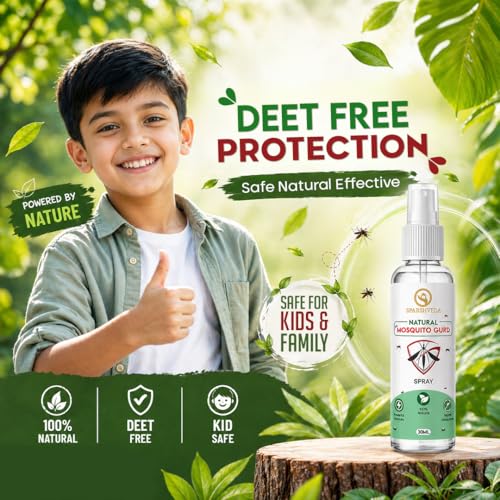 Image of Natural Mosquito Repellent Body Spray for Babies, Kids & Adults | DEET-Free Natural Protection with Citronella, Eucalyptus, Lemongrass & Aloe Vera | Gentle on Skin, Tough on Mosquitoes | 90ml