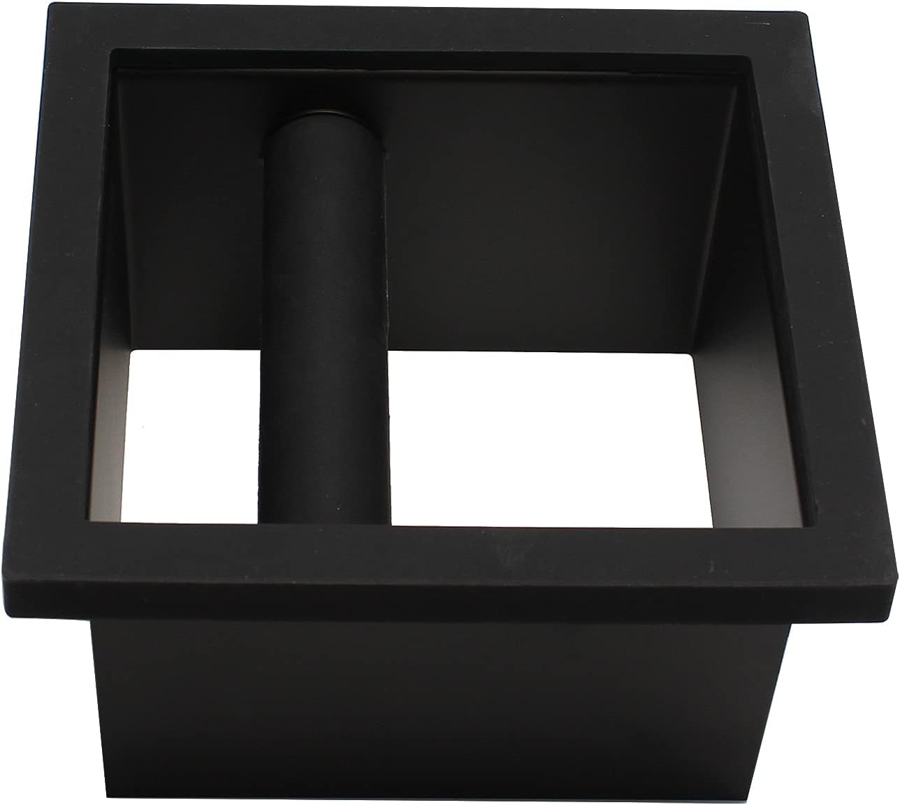 DIBTSA Espresso Coffee Ground Knock Box Chute, Built-in Desktop Waste Bucket, Stainless Steel Bottomless Knocking Residue Box (Rectangle)