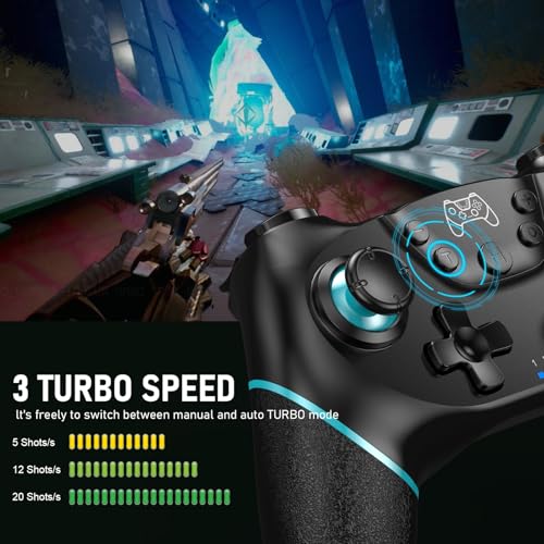Manette pour Switch avec mode turbo réglable et vibration à intensité variable - 6