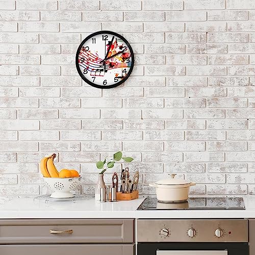 Fini le bruit avec cette horloge murale silencieuse à quartz notes de musique - 8