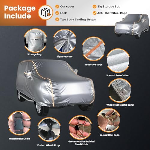Image of Heavy Duty SUV Cover Full Exterior Covers Waterproof All Weather Durability Car Cover UV Rain Protection Fit SUV 191 inch to 200 inch