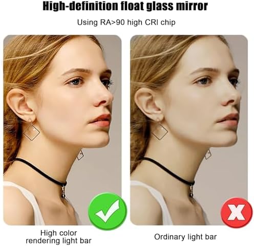 Arched LED Bathroom Mirror - Anti-Fog, Frameless Vanity Mirror with Smart Backlit, 3 Colors Dimmable Light, Large 50x80cm (19.6"x31.4") for Modern Decor