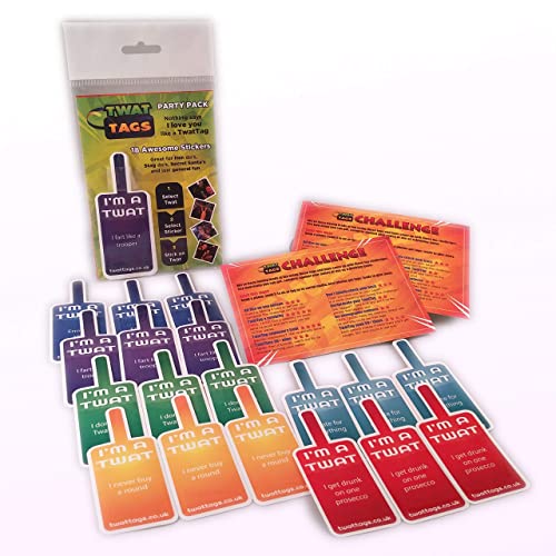 TwatTags Hilarious Sticker Game - Party pack - Ideal for Secret Santa, Stag/Hen do accessory, Work/Birthday party and drinking games, funny, rude, prank, joke, adult