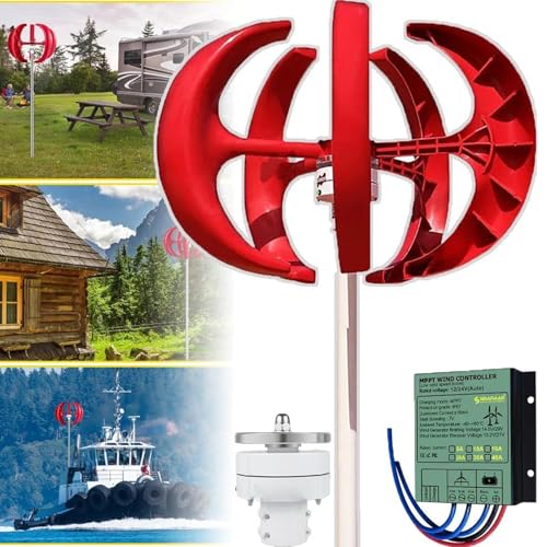 3000W/4000W/5000W Horizontal Wind Turbine Generator Kit - 5 Blades, 12V/24V/48V, 3 Phase AC, Charge Controller, Renewable Energy Solution, Efficient Vertical Turbines