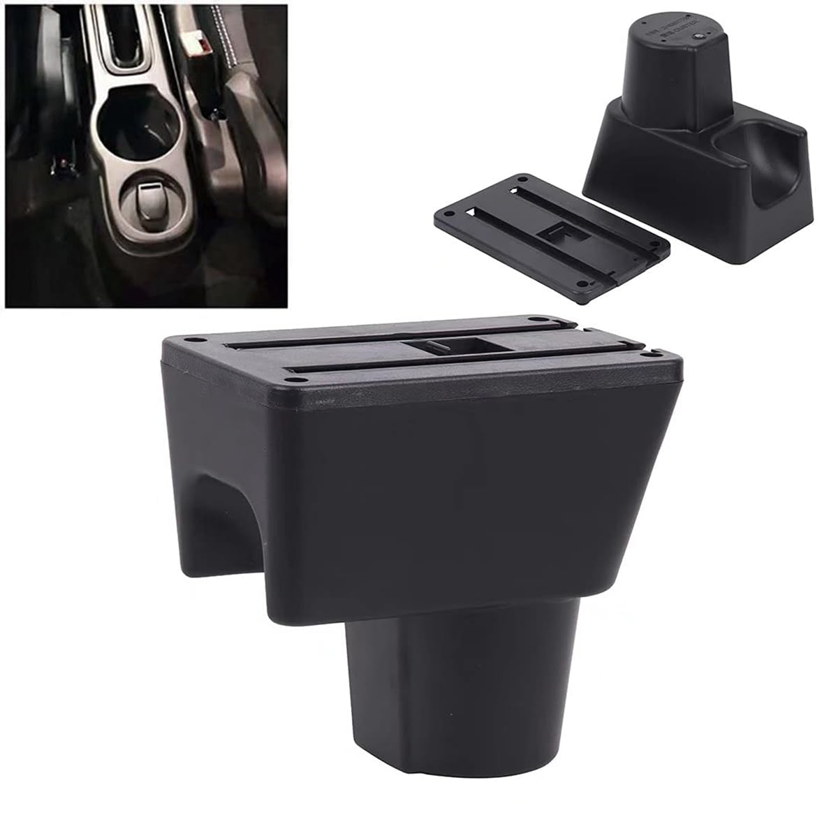 ZENVI Compatible with Renault Dacia Duster Accoudoirs 2012-2018 | Peut servir d'appui pour le coude,Repose-bras, Console Centrale Accoudoir,Bicouche Espace Rangement