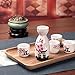 Tosnail 5 Pieces Ceramic Japanese Sake Set, 1 Serving Carafe and 4 Cups - Pink Sakura