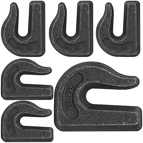 Eyluck 6 Pack 3/8" Weld On Grab Hook, Heavy Duty G70 Forged Grab Chain Hooks Great for Chain Pulling and Lifting,Utility Hook Weldable for Car, Truck, SUV, RV, UTV, Tractors Loader Bucket, Rigging