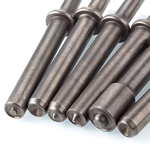 Heavy Duty 7 Pcs Air Hammer Rivet Bits, Abuff Pneumatic Air Rivet Hammer Set for Shank 0.401 Chisel/Air Hammer Rivet Sets Kit with Spring - Thumbnail 4