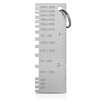 Vista 13 de ZeeDix Herramienta de medición de calibre de alambre (2 piezas) – Medidor redondo de doble cara de hoja de metal y calibre de espesor de hoja