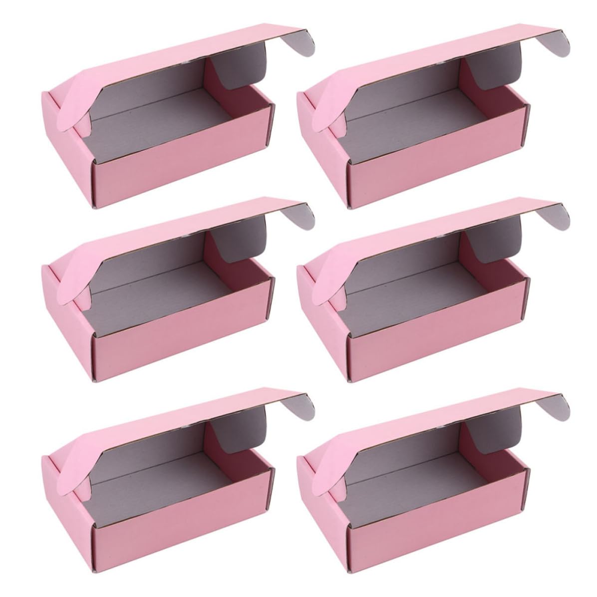 Caja de envío rosa de papel resistente a la presión para embalaje de ropa, pack de 6 unidades