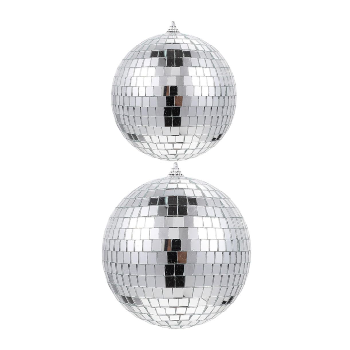 HOODANCOS 2pcs Silver Mirror Disco Reflective Ornaments for Party Decorations for Christmas Weddings and Gatherings Easy to Use Included