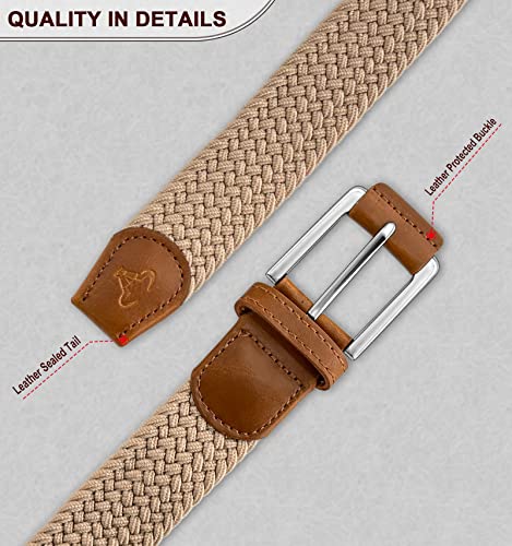 BULLIANT Woven Braided Stretch Web Belt 2Pack for Men 1 3/8"-Gift Boxed - image 7