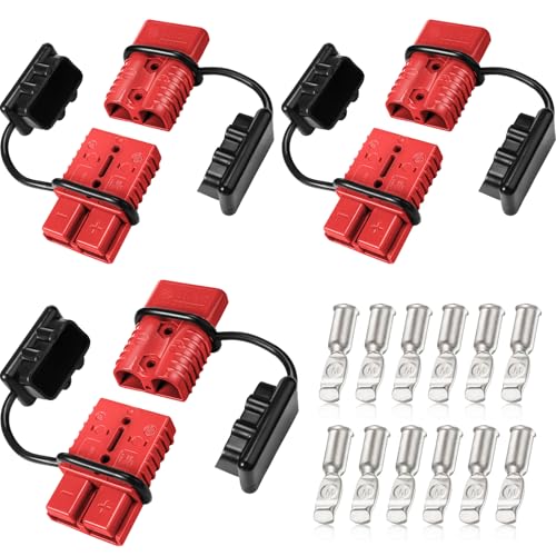 Frienda 6 Pieces 2-4 Gauge 175A Battery Quick Connector 12-36V Disconnect Wire Harness Plug Kit...