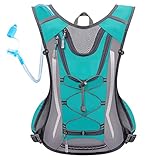 GIEMIT Trinkrucksack mit Trinkblase 2L, Trinkbeutel Fahrradrucksack Laufrucksack Rucksack zum Fahrrad Motorrad MTB Radfahren Wandern Klettern Camping Wasserbeutel mit Trinksystem für Damen Herren