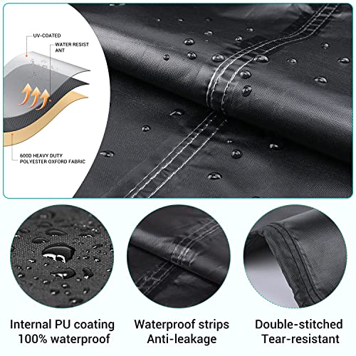 BROSYDA BBQ Cover 147x61x122cm, Waterproof, Windproof, UV Resistant, Tear Resistant, Heavy Duty 600D Oxford Barbecue Cover - Image 3