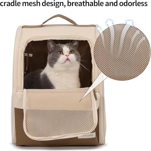 Yakuss HundeRucksack und KatzenRucksack für Kleine Haustiere,600D verschleißfestes Oxford-Gewebe, Hundetragetasche, Katzenrucksack, geeignet für Reisen (2-7kg)