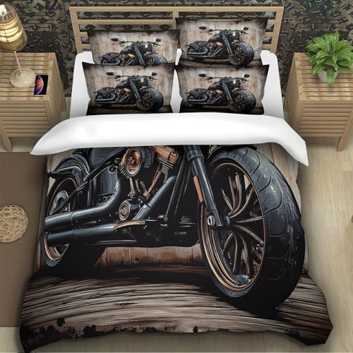 Housse de couette moto 3D douce et résistante à la décoloration