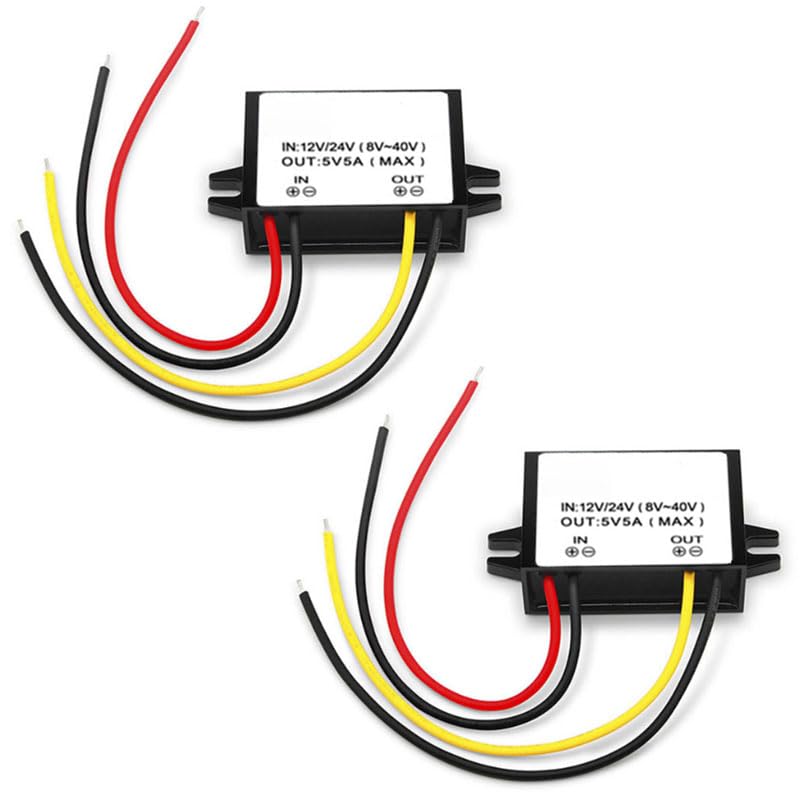 5Pcs 12V/24V to 5V 5A 25W Buck Converter Power Regulator