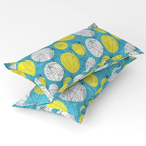 Image of HOMEKART 3D Printed 144 Tc Microfiber Double Bedsheet with 2 King Size Pillow Covers Breathable | Wrinklfree | Summer | Topsheet (Light Green and White Cricle Print, 90 x 90 Inches)
