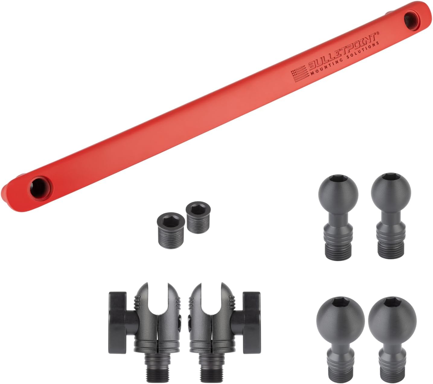 Bulletpoint Mounting Solutions Metal Grab Bar Insert Replacement with 2 Mounting Points Compatible with 2011-2018 Jeep Wrangler JK (Red)