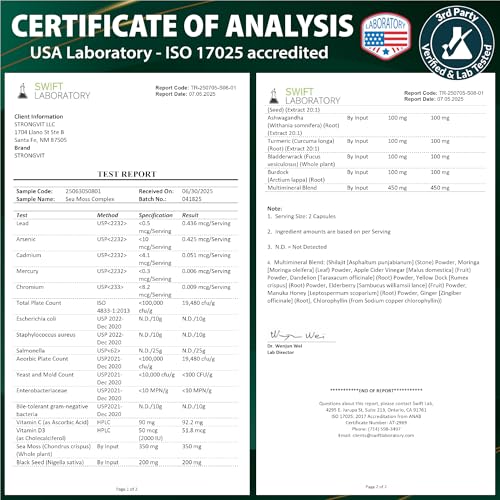 Sea Moss Black Seed Oil Ashwagandha Ginger, Organic Sea Moss Capsules with Burdock Root, Irish Seamoss Pills with Bladderwrack, Advanced Multimineral Supplement, USA - Image 6