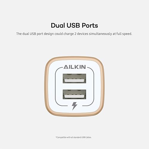 Miniatura 3 de AILKIN - Cargador de pared USB, bloque de carga, 2.1A de carga rápida multipuerto, adaptador base de enchufe de bloque de carga USB para iPad,