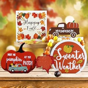 Fall Decorations For Home Fall Decor Tiered Tray Decorations Set Wooden Signs Happy Fall Table Centerpieces Pumpkin Truck with Beads Garland Set Autumn Harvest Thanksgiving Decor Fall Decorations For Home Fall Decor Tiered Tray Decorations Set Wooden Signs Happy Fall Table Centerpieces Pumpkin Truck with Beads Garland Set Autumn Harvest Thanksgiving Decor
