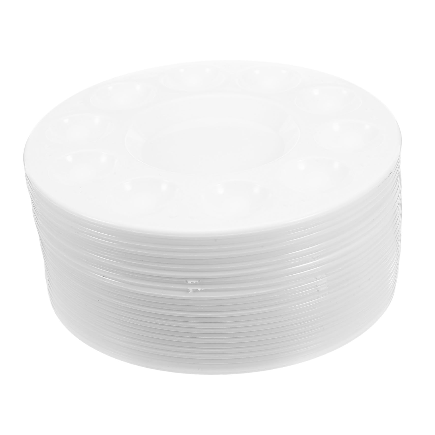 Palette de Couleurs en Plastique Ronde 10 Puits 50 Pièces