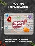 Titanium Cutting Board, Non-Toxic Food Grade Cutting Board for Kitchen, Dual Side-Metal and Plastic Chopping Board, Diamond-Cut Scratch-Resistant Finish, Large Size 16”×11”