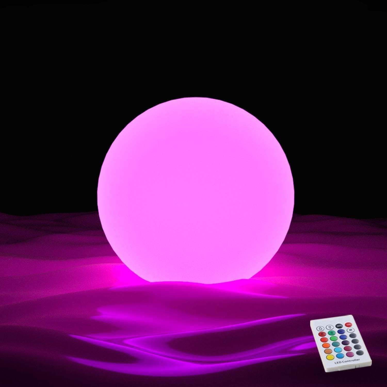 THE WHITE SHOP Floating Pool Lights, 2Pack LED Beach Ball, 15โ Outdoor Pool Ball Lamp Glow in Dark Party Supplies, Outdoor Beach Party Games for Pool Patio Garden Decorations