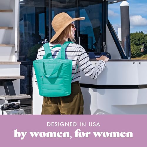 Image of Fit & Fresh Mari Cooler Backpack for Women, Insulated Leakproof Soft Cooler Bag (12 Can), Lunch Tote, Beach Cooler, Lightweight Travel Picnic Tote, Teal