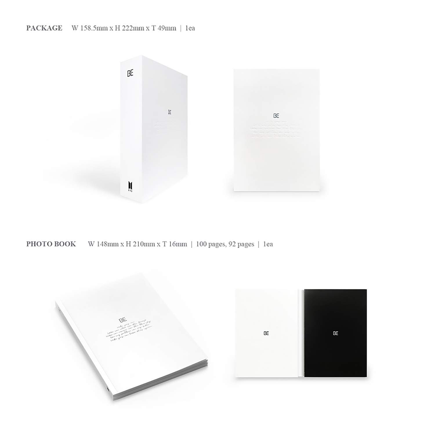 BTS DELUXE EDITION ALBUM - [ BE / Limited ver. ] CD + Photo Book + Making Book + Lyric Poster + Photo Cards + Polaroid + Photo Frame + Postcards + Poster(On pack) + FREE GIFT