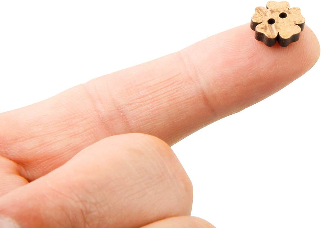 ALLinONE Coconut Shell 2 Holes Button for DIY Craft Sewing (12mm Flower) image 4