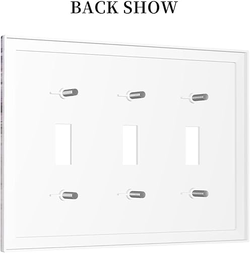 Miniatura 344 de Vista de ventana, isla tropical, playa, palmeras, cielo soleado, cubierta de interruptor de luz de palanca individual, placa decorativa de pared