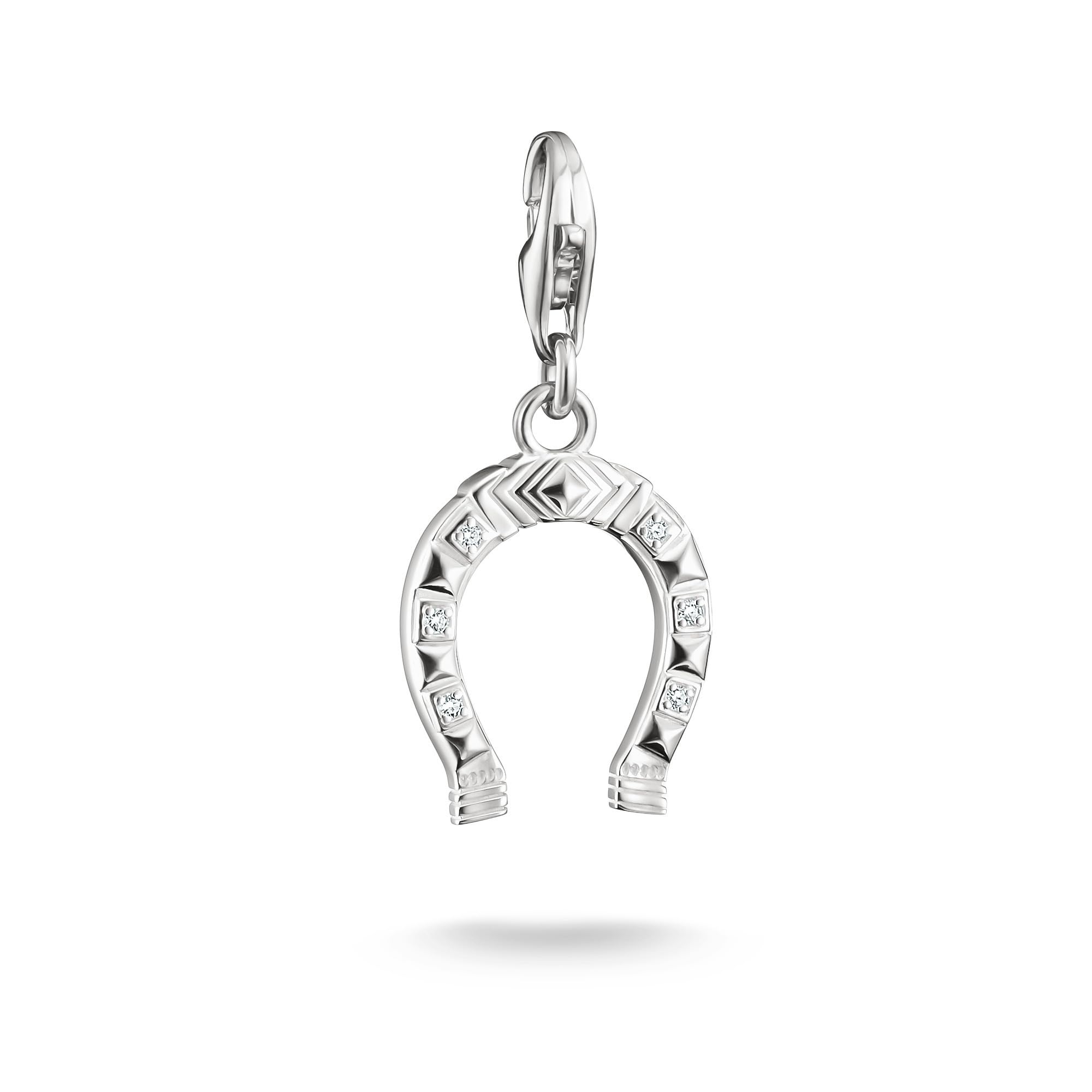 Thomas Sabo Women's Silver/White Charm Club Original Western Horseshoe Charm 2.7 X 1.3Cm