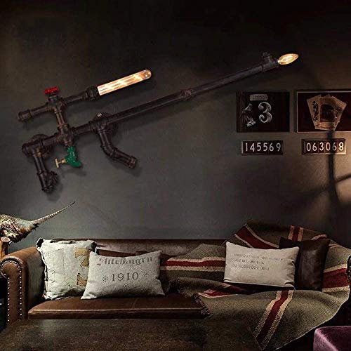 Preisvergleich Produktbild Wandlicht Lampe Retro Industrial Design Wasser-Rohr-Wandleuchte, Jahrgang kreative Persönlichkeit Hahn-Leuchter, Innen Antique Eisen Steampunk Art-Wand-Licht, Korridor Bar Lobby Hotel Cafe, Rustcolor