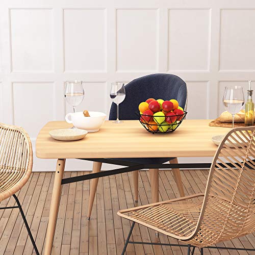 Cuttlelab Fruit Basket With Banana Hanger (Black, 1-Tier), Fruit Bowl With Banana Holder, Fruit Bowl For Kitchen Counter Used As Bread Basket, Vegetable Basket, Fruit Stand,Egg Holder With Banana Tree #TOP7