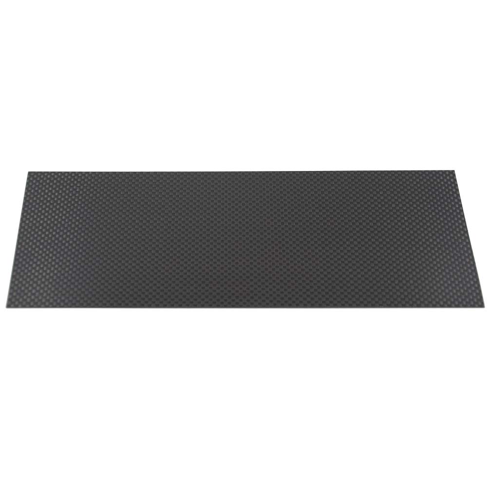3K Full Carbon Fiber Sheet 200mm x 400mm x 2mm Plain Weave Panel Plate Thickness 2mm (Glossy Surface)