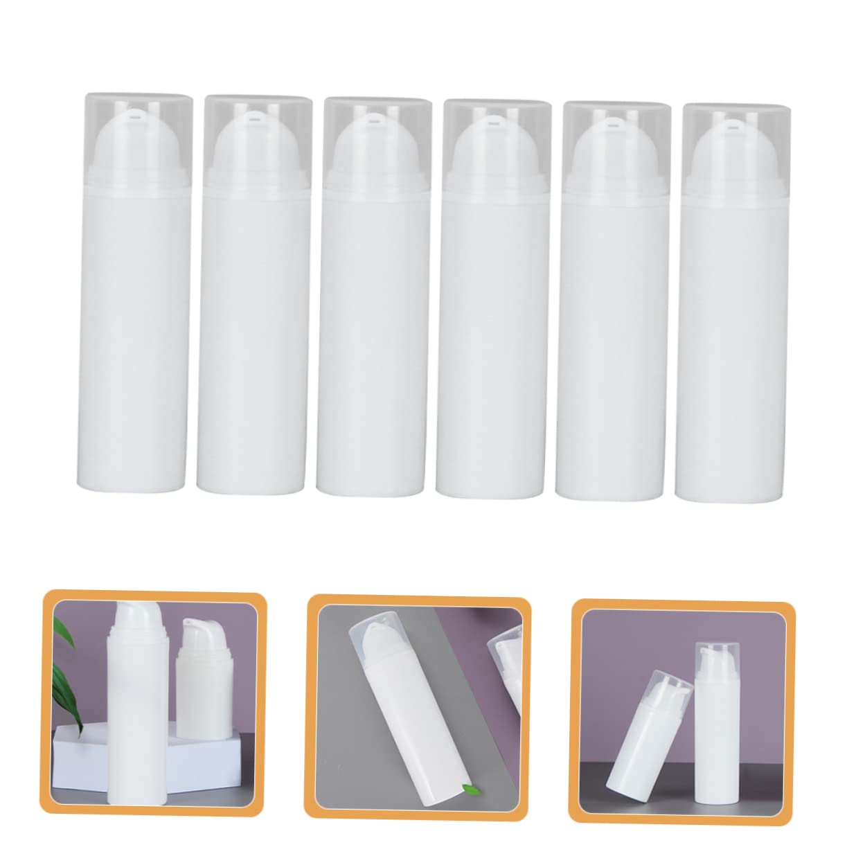 Healvian 3 Set Bottiglie Dispenser Per Lozione Vacchetta Contenitori Per Crema Bottiglie Viaggio Airless Design E Compatto Facile Usare E Portare Con 6 Pezzi*3