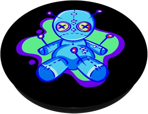 Miniatura 2 de Voodoo Doll Rave EDM Festival Techno House Trippy Synthwave PopSockets agarre y soporte para teléfonos y tabletas, Negro
