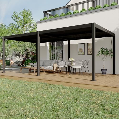 10X20 FT Pergola with Independent Adjustable Rainproof...