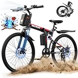 VARUN Folding Electric Bike for Adults - Peak 750W Motor Electric Bike, Foldable Ebikes with 48V Long Range Battery, Up to 20+MPH 50 Miles, 7-Speed Gears & Dual Hydraulic Suspension