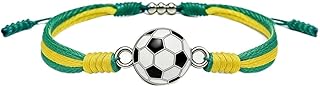 2026 World Cup Soccer Bracelet, adjustable braided cord with soccer charm, sports-themed friendship bracelet - match day fan bracelet, suitable for fans from the USA, Mexico, Canada, Argentina, and Brazil, gift for women