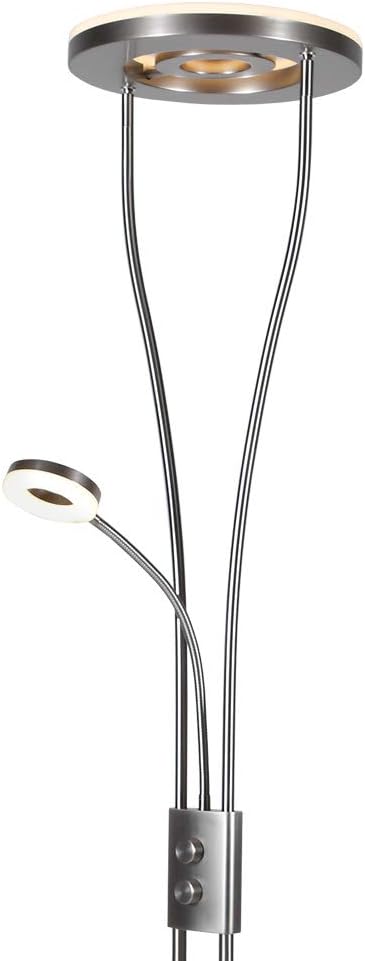 Modern LED Ceiling Floodlight with Reading Arm - Fluter with revolving Inner ring Floor lamp - LED Light including + led flashlight