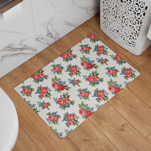 Tapis de porte d entrée intérieure Welcome fleuri format 45x75cm - 3