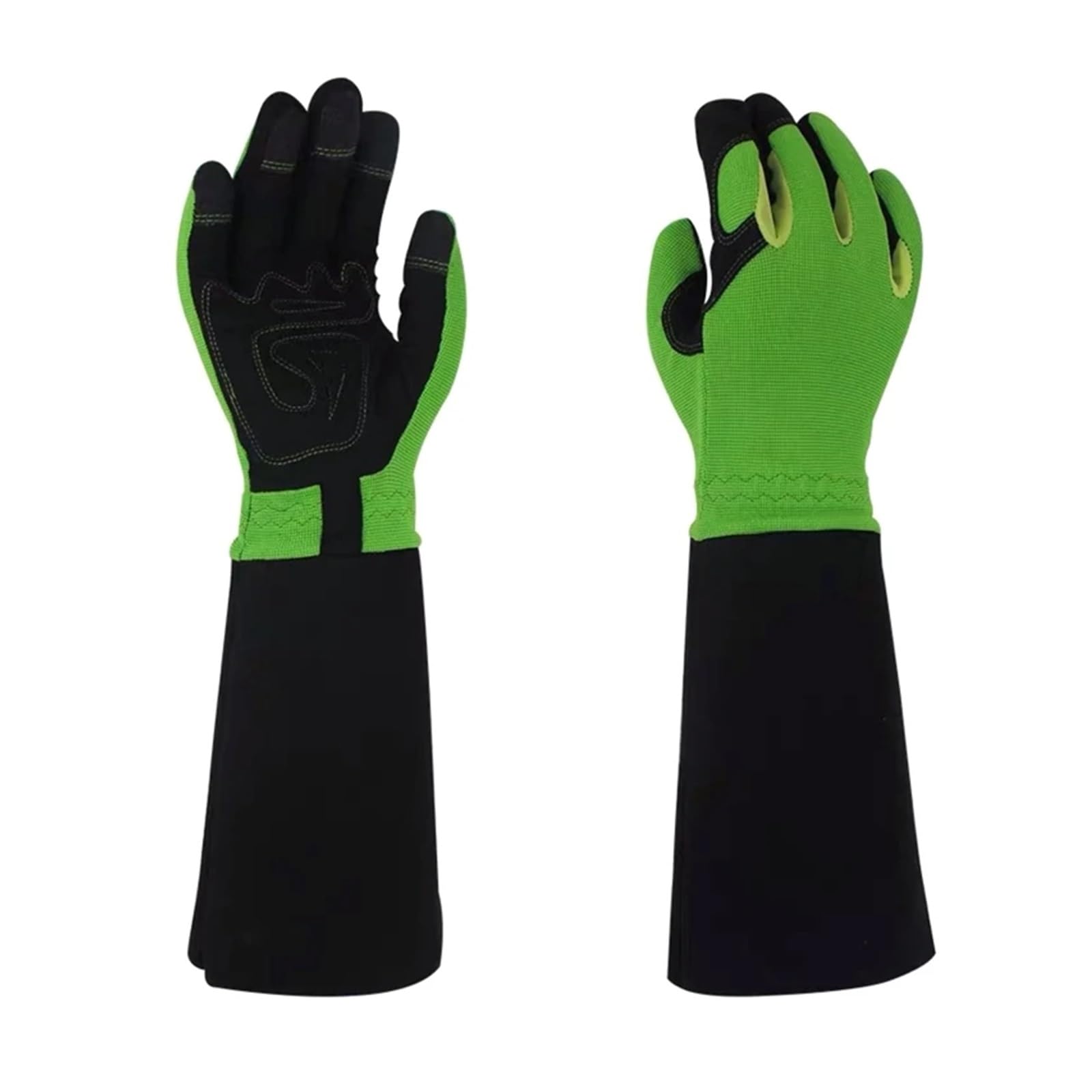 Gants de jardinage longs de 38 cm, multicolores, for la taille des rosiers(Green)