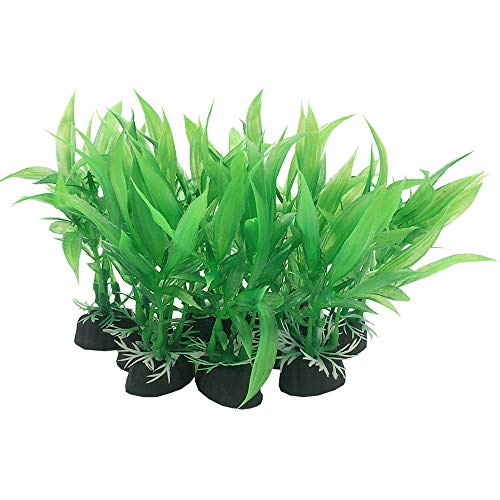 Smoothedo-Pets Aquarium Plants Fish Tank Decorations Small Size/10pcs Set Plastic Artificial Plant Goldfish Waterscape Fish Hides for Small Fish Tank/Bowl (10pcs-A-Set)