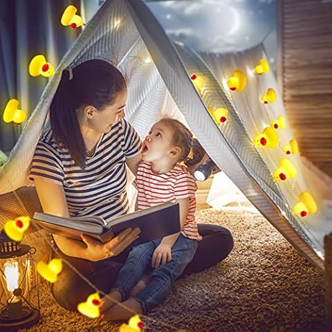 Yellow Duck String Lights, LED Fairy Lights for Indoor Outdoor Decoration, Battery Operated Halloween Christmas Tree Party Decorative Lights (3m 20 LED) Cover